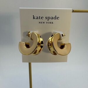 Kate Spade New York Bold Concave C-Hoop Earrings - Beige and Gold